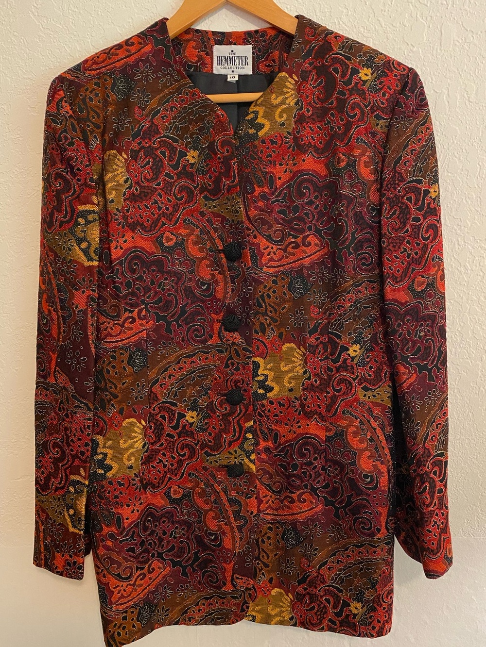 Vintage The Hemmeter Collection Rich Tapestry-Style Blazer Autumn Tones Size 10